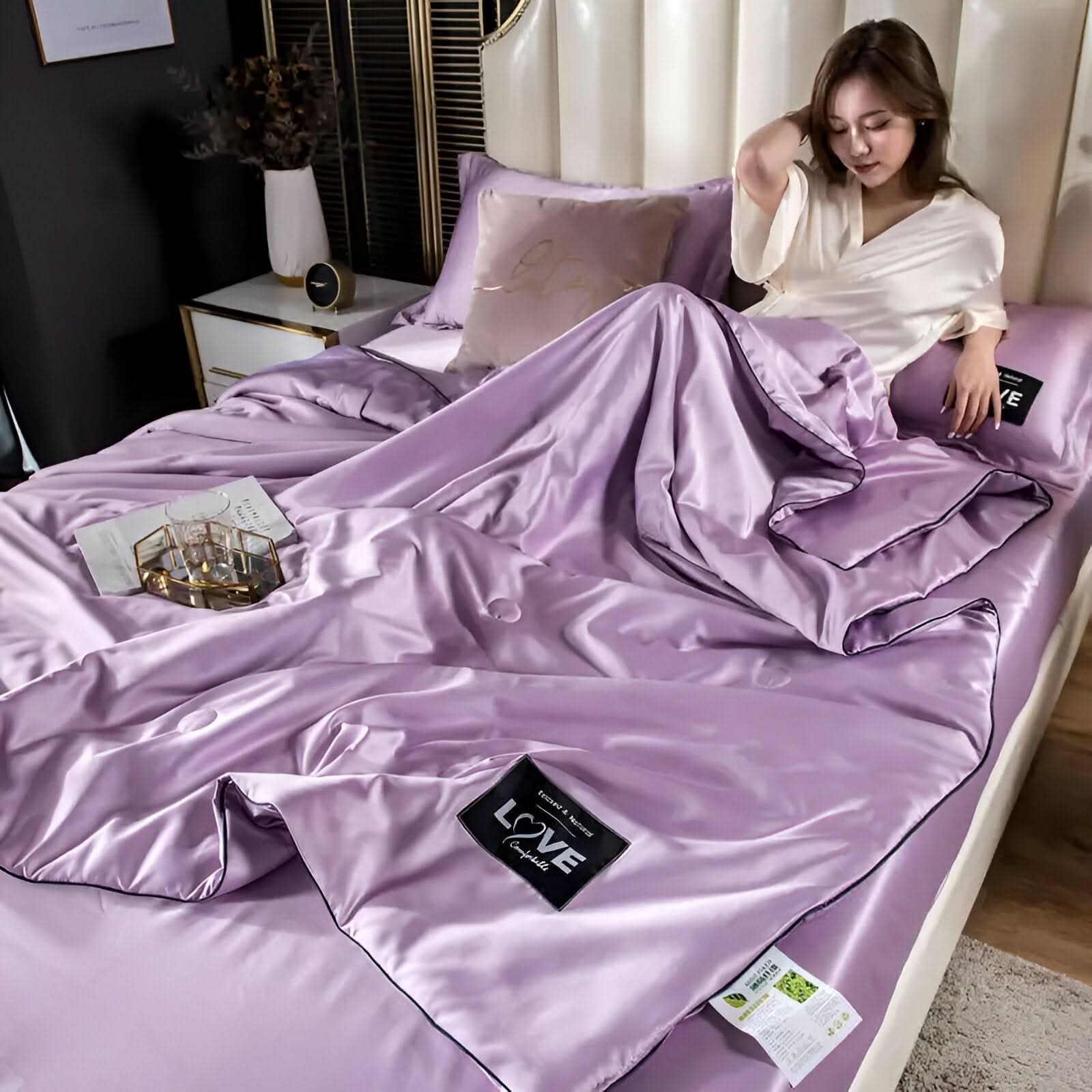 Fluffina Silk Satin Bedding Collection For All-Season Comfort