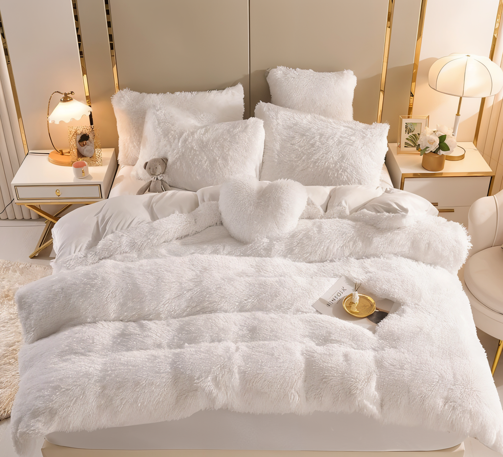FLUFFUREST Plush Fleece Bedding Set For Year Round Comfort