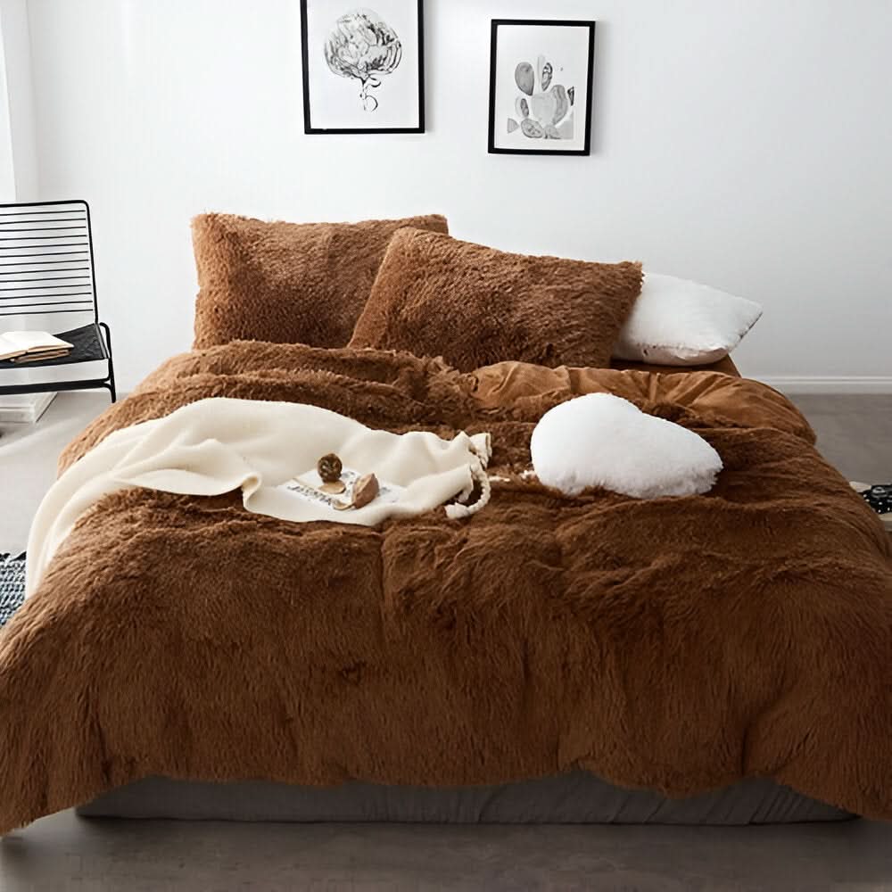 FLUFFUREST Plush Fleece Bedding Set For Year Round Comfort