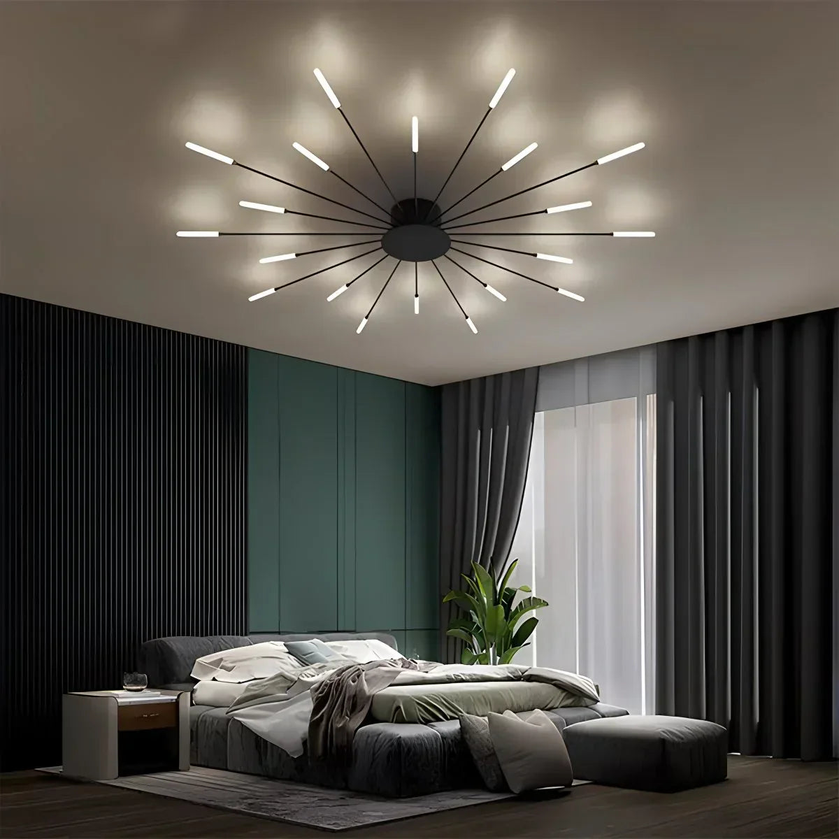 Fyrverkeri-inspirert stjerneburst taklampe for moderne hjem