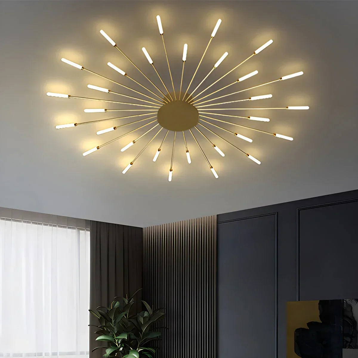 Fyrverkeri-inspirert stjerneburst taklampe for moderne hjem