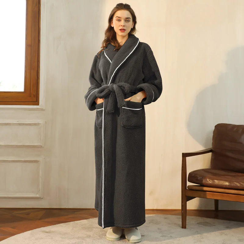 Men's Flannel Bathrobe With Adjustable Belt For Cold Winter Days