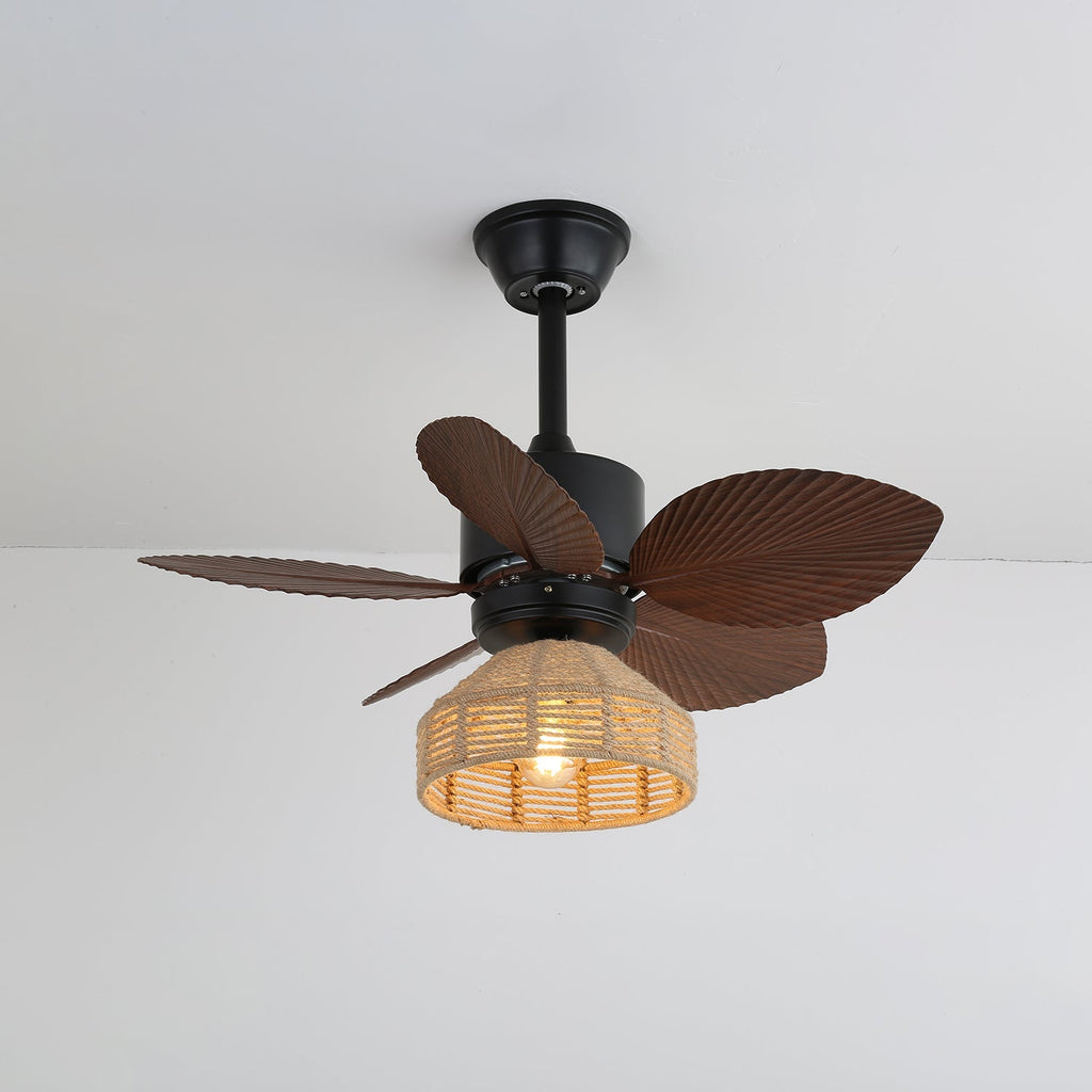 Luz de teto com ventoinha em forma de folha de palmeira | Ormexis