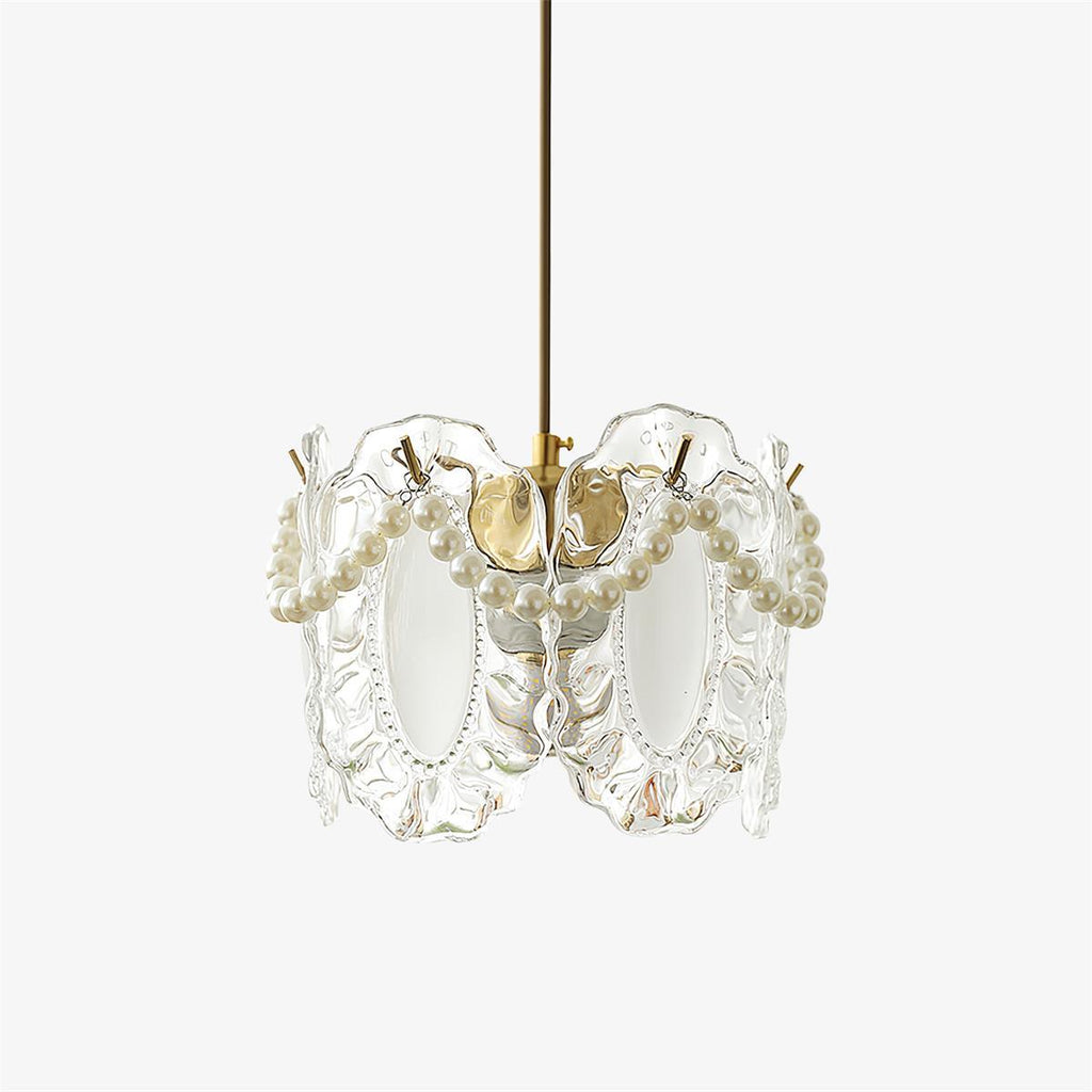 Laviere Floral Glass Pendant With Natural Look Shade