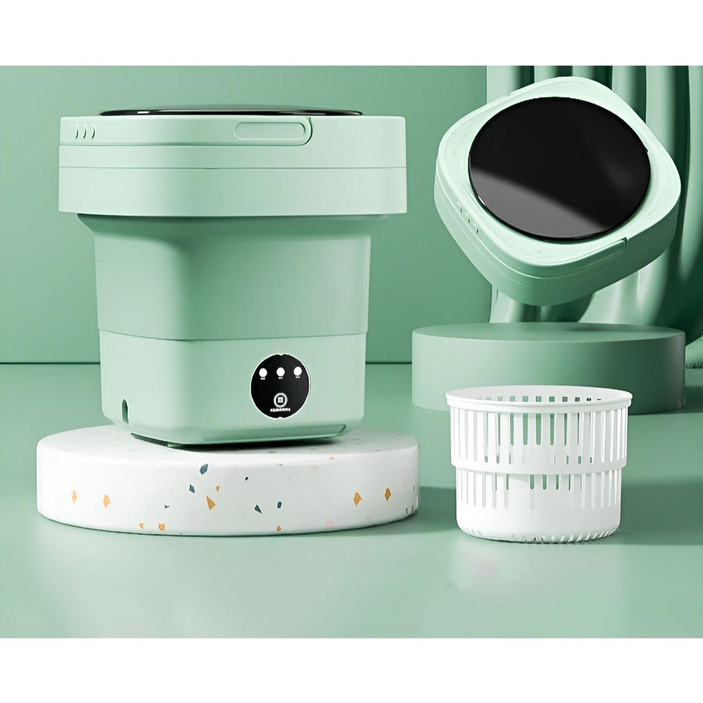 FoldaBowlifte Mini Lave-Linge et Sèche-Linge, Solution de Blanchisserie Ultra-Compacte et Portable