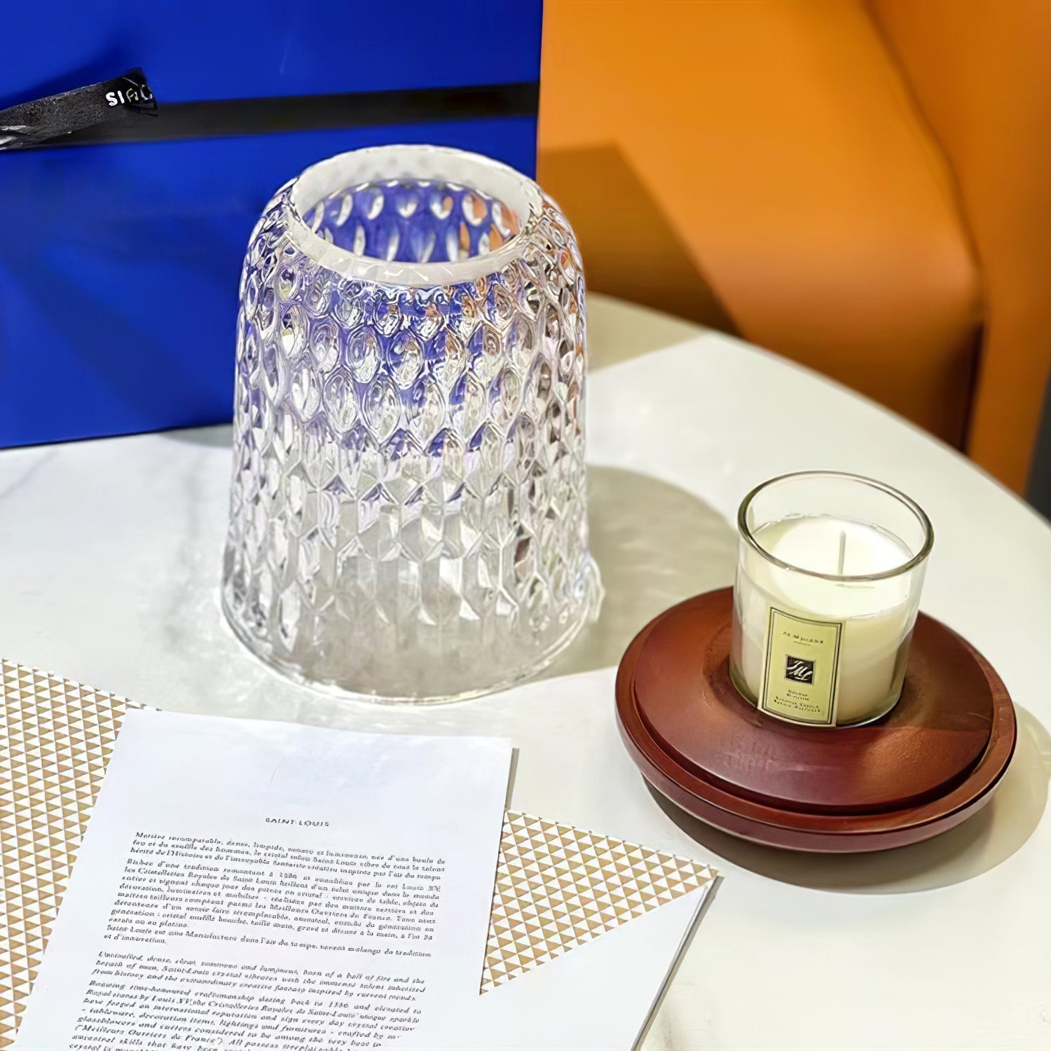 Lampe en verre à texture diamantée | Ormexis