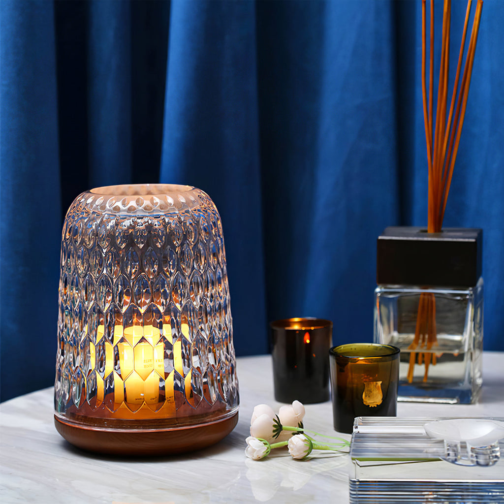 Lampe en verre à texture diamantée | Ormexis