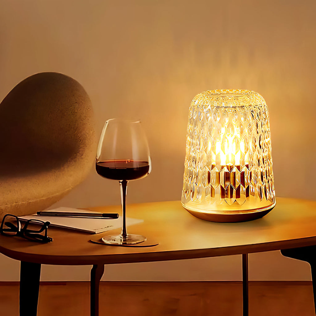 Lampe en verre à texture diamantée | Ormexis