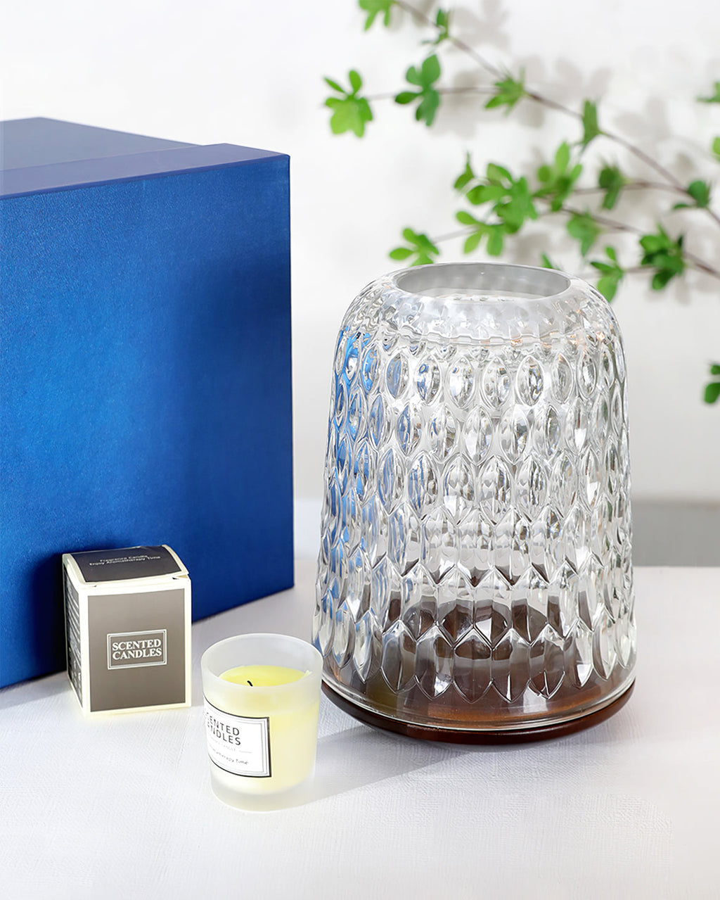Lampe en verre à texture diamantée | Ormexis