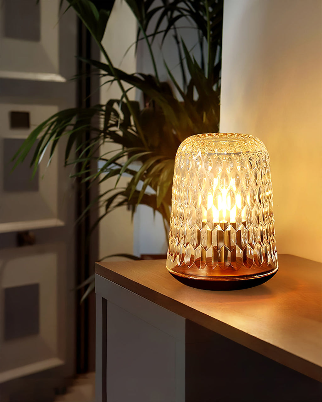 Lampe en verre à texture diamantée | Ormexis