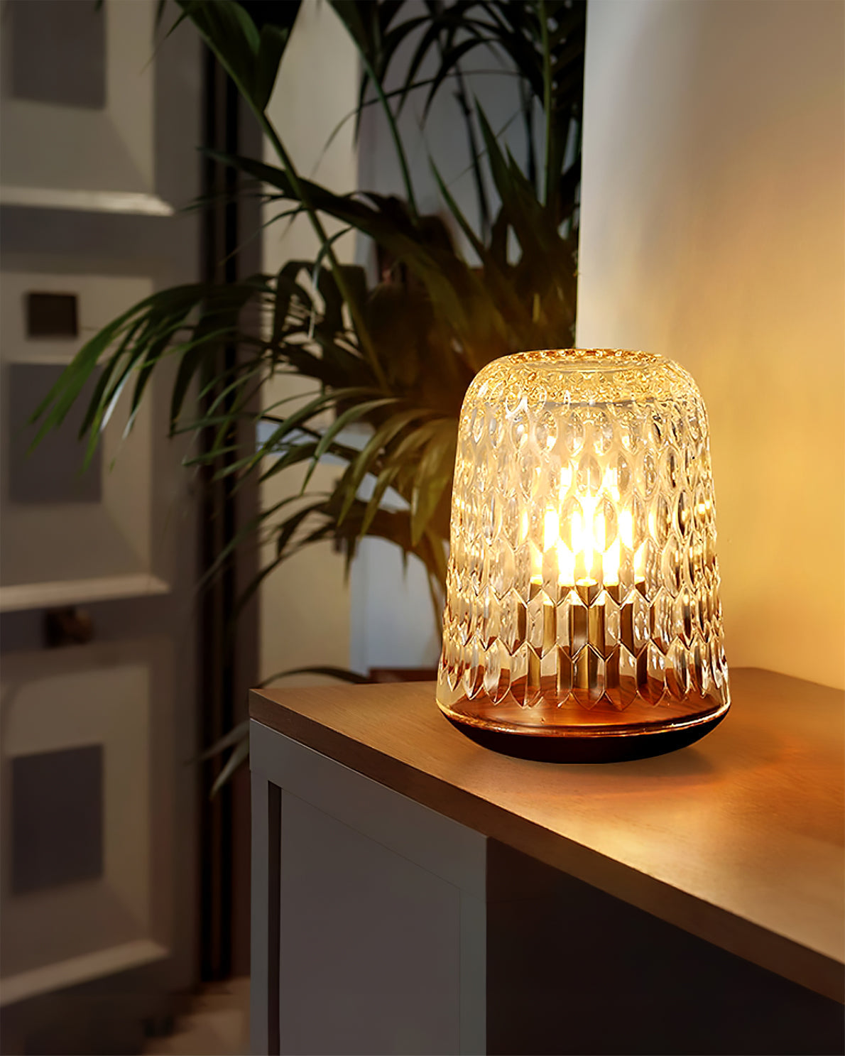 Lampe en verre à texture diamantée | Ormexis