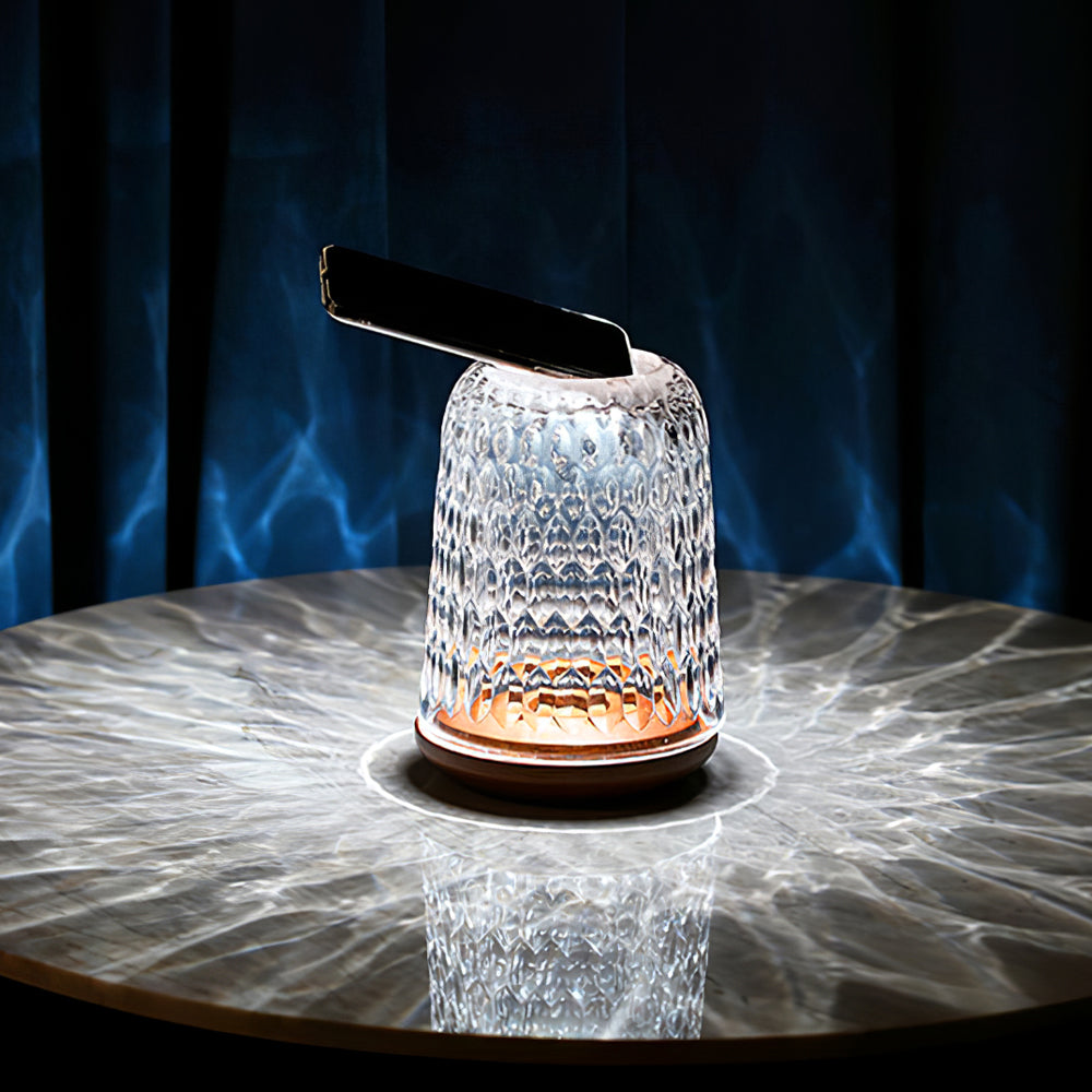 Lampe en verre à texture diamantée | Ormexis