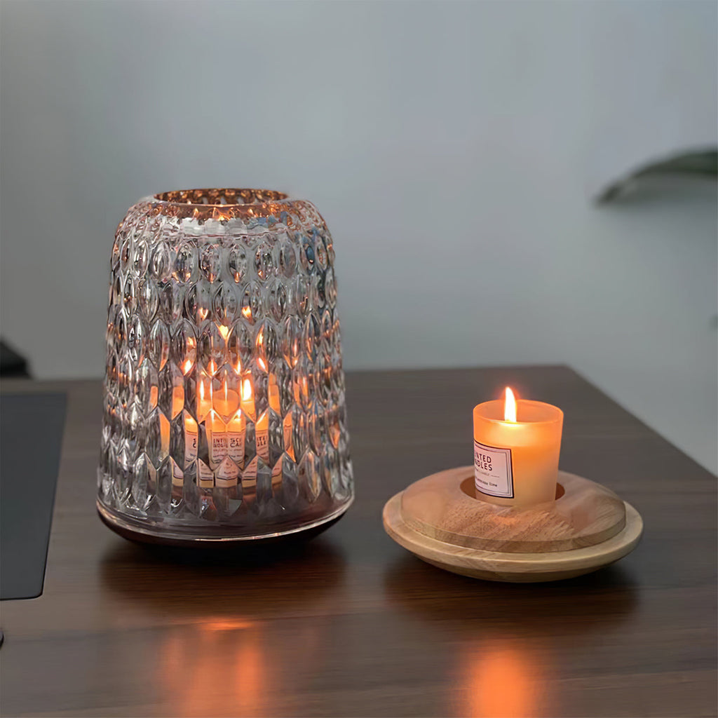 Lampe en verre à texture diamantée | Ormexis