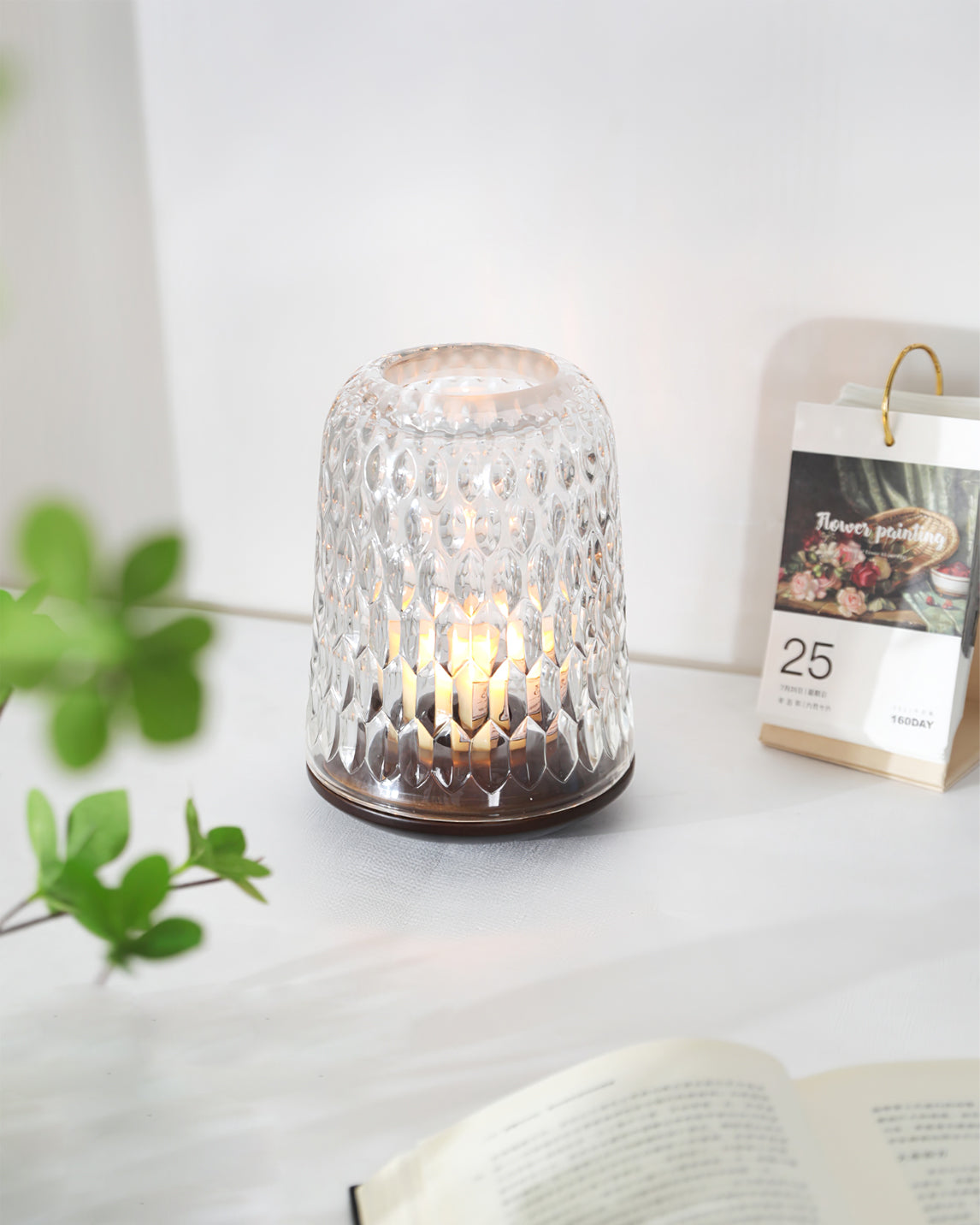 Lampe en verre à texture diamantée | Ormexis