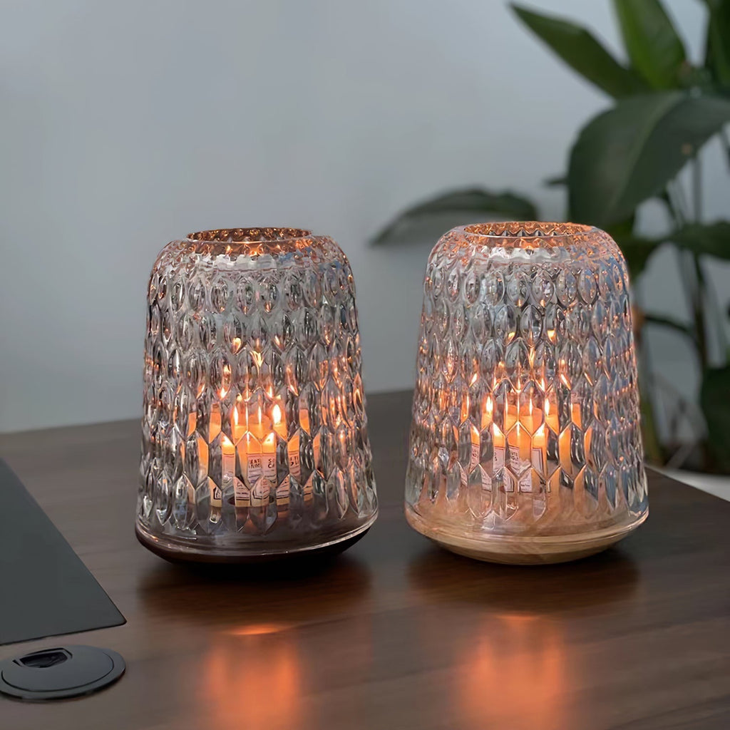 Lampe en verre à texture diamantée | Ormexis