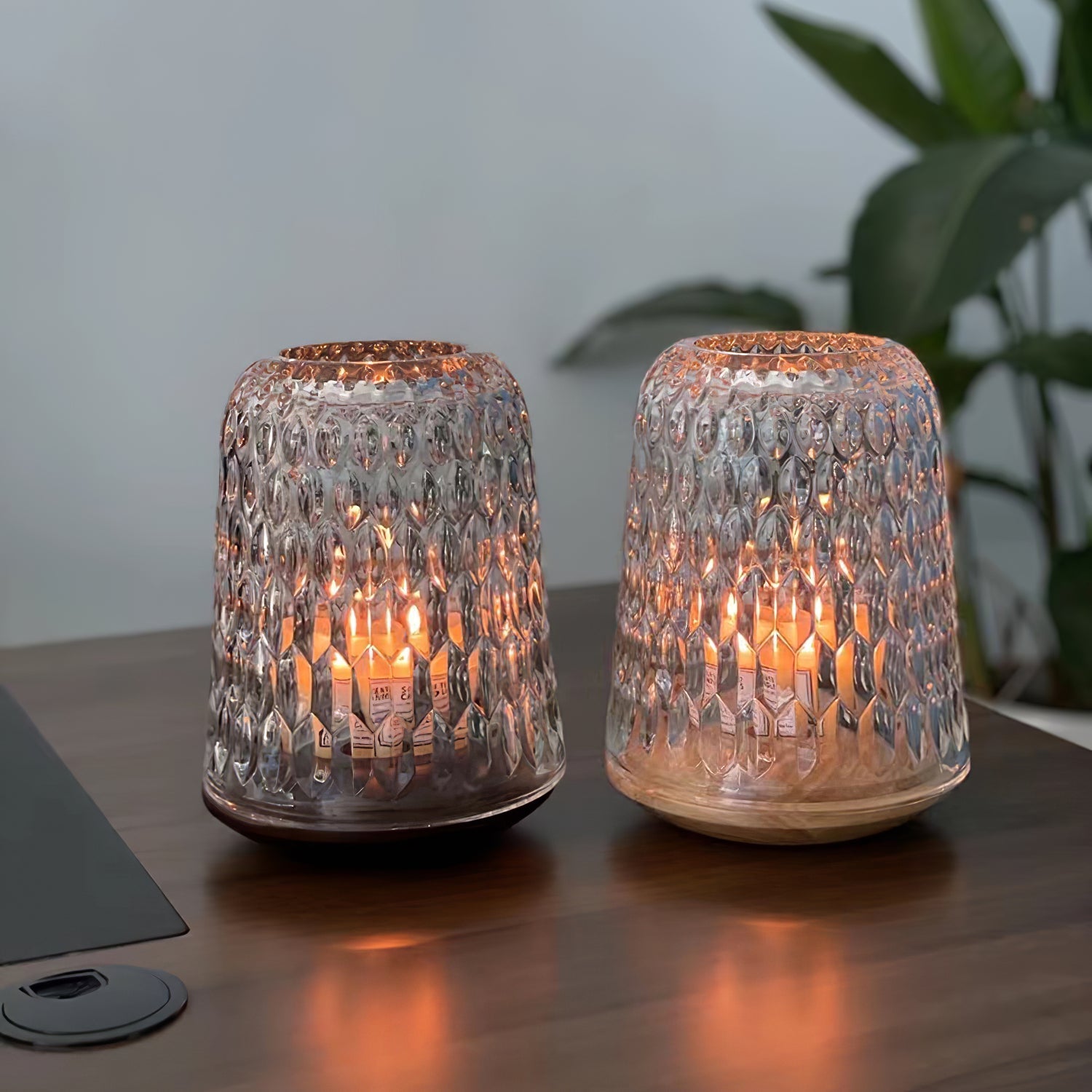 Lampe en verre à texture diamantée | Ormexis