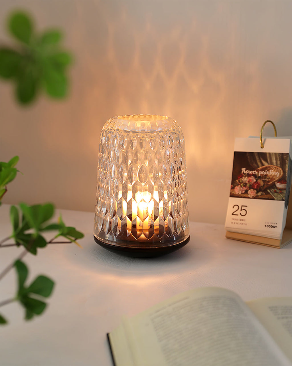 Lampe en verre à texture diamantée | Ormexis