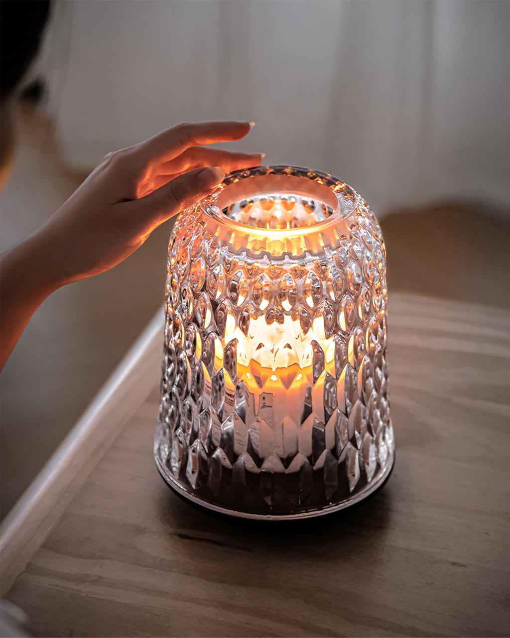 Lampe en verre à texture diamantée | Ormexis