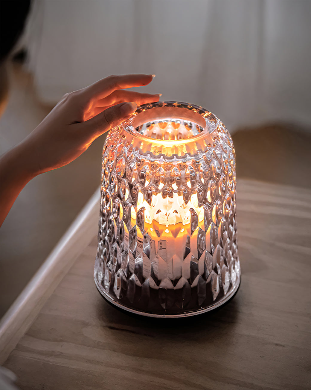 Lampe en verre à texture diamantée | Ormexis