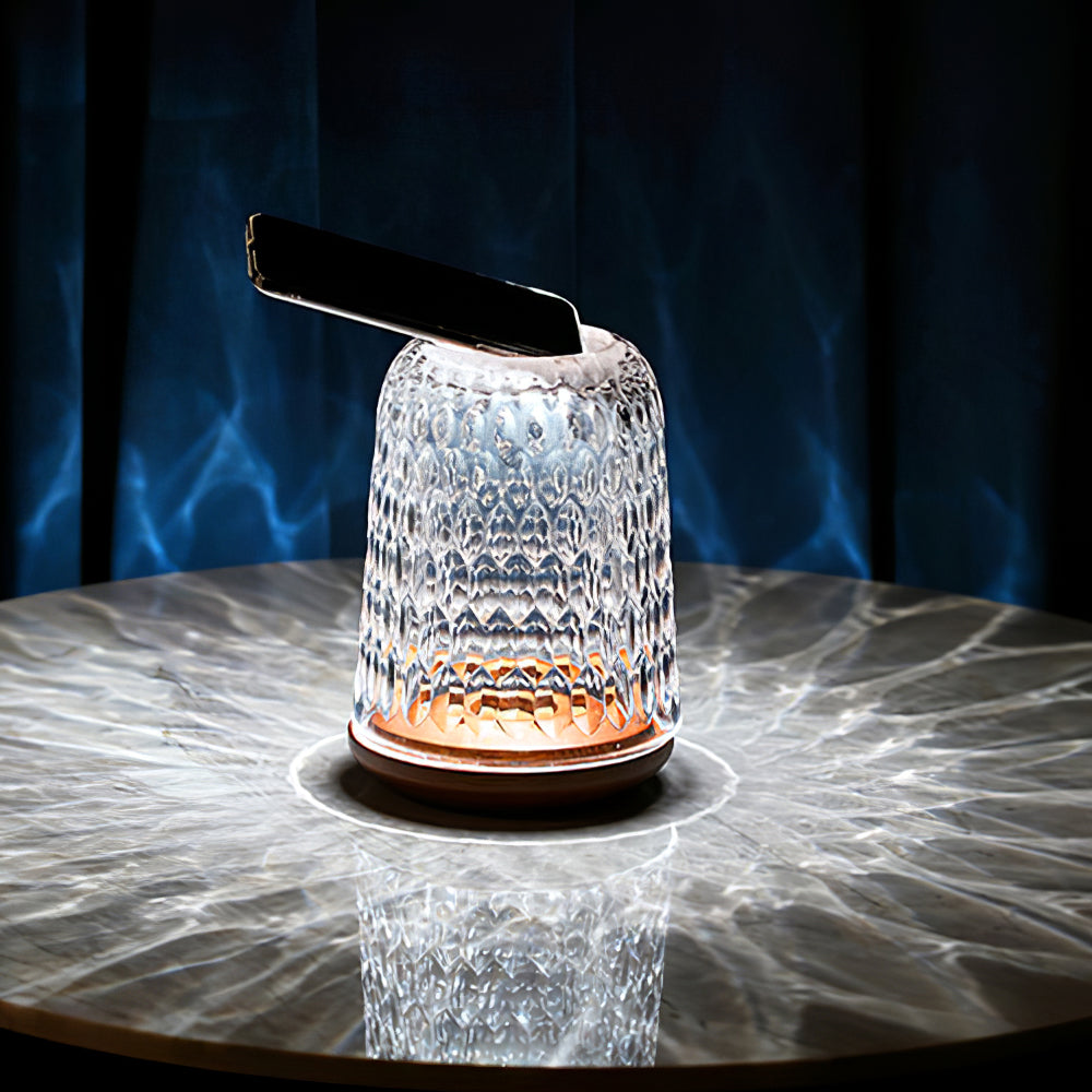 Lampe en verre à texture diamantée | Ormexis