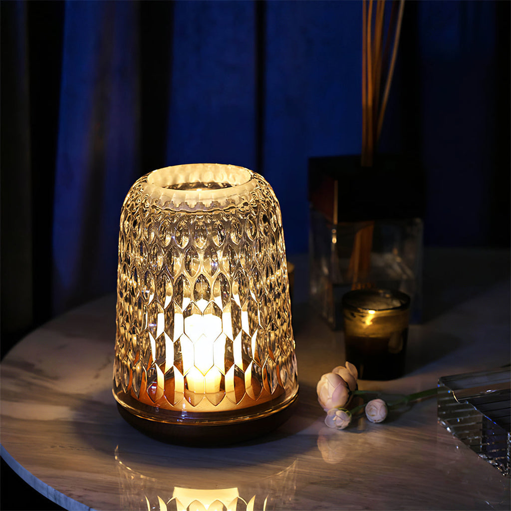 Lampe en verre à texture diamantée | Ormexis