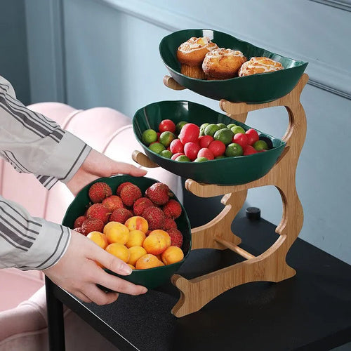 Corbeille à fruits à trois niveaux FruitTriad au design compact pour conserver les fruits frais | ormexis