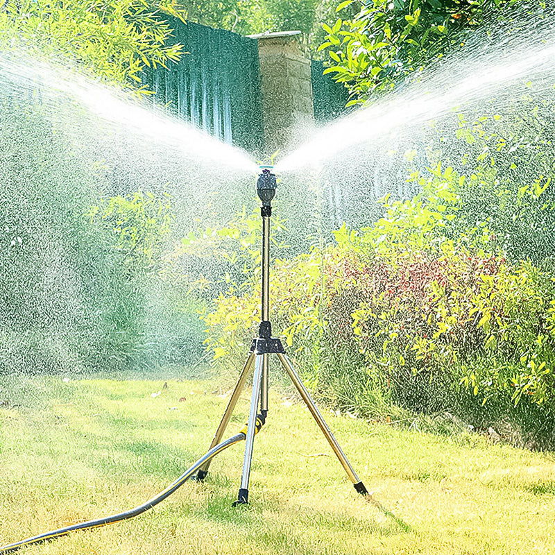 Sistema de Riego para Jardín: Aspersor con Trípode y Rotación de 360 Grados, Ajustable