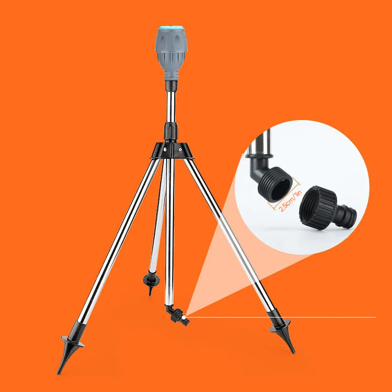 Sistema de Riego para Jardín: Aspersor con Trípode y Rotación de 360 Grados, Ajustable