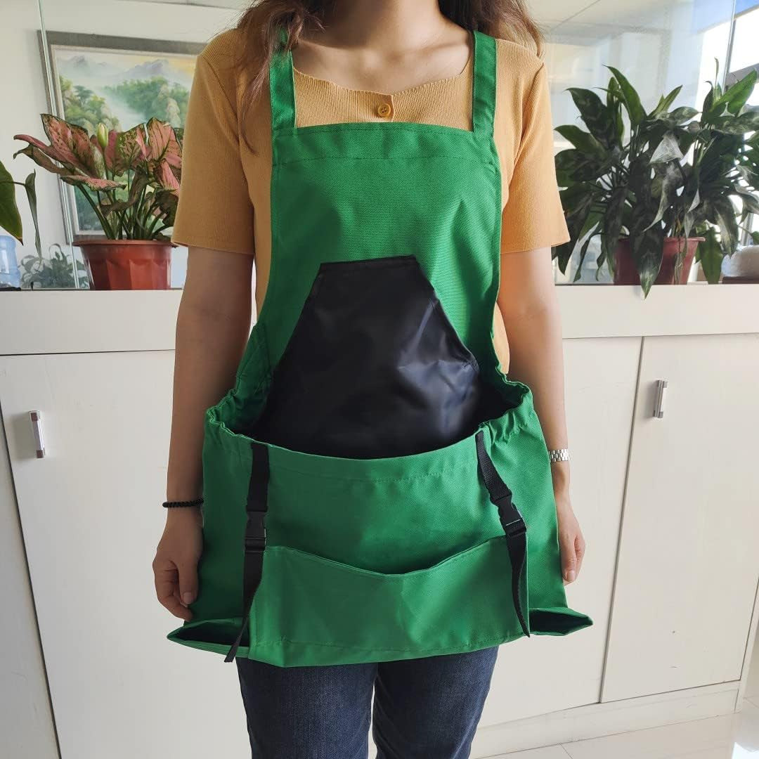 Waterproof Oxford Gardening Apron With Pockets And Adjustable Fit For Women
