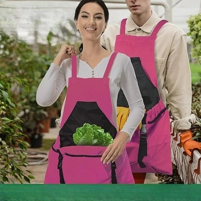 סינר גינון אוקספורד עמיד למים עם כיסים והתאמה מתכווננת לנשים