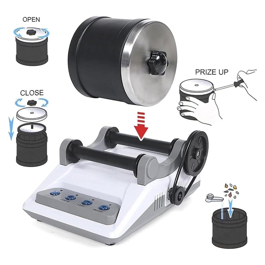 Kit de Polimento de Pedras GemMaster com Funcionamento Silencioso e Design à Prova de Fugas