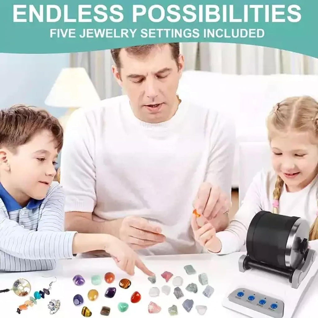 Kit de Polimento de Pedras GemMaster com Funcionamento Silencioso e Design à Prova de Fugas