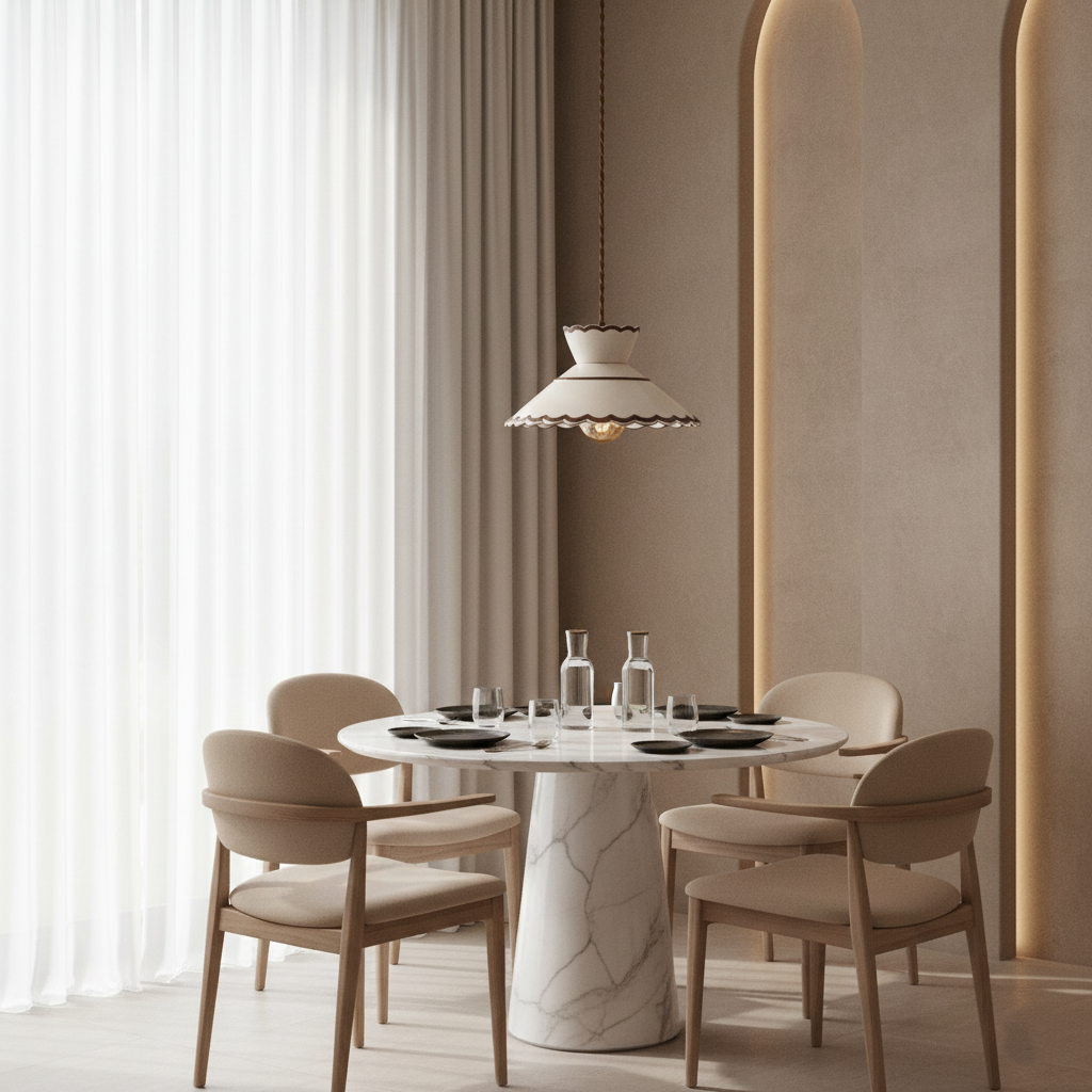 Pendelleuchte im Landhausstil mit Muschelrand | Ormexis