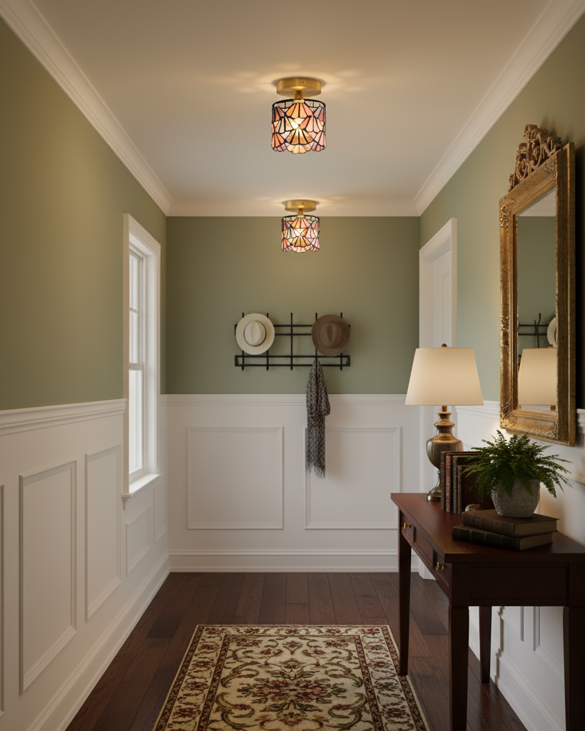 Vintage Mosaic Glass Flush Mount | Ormexis