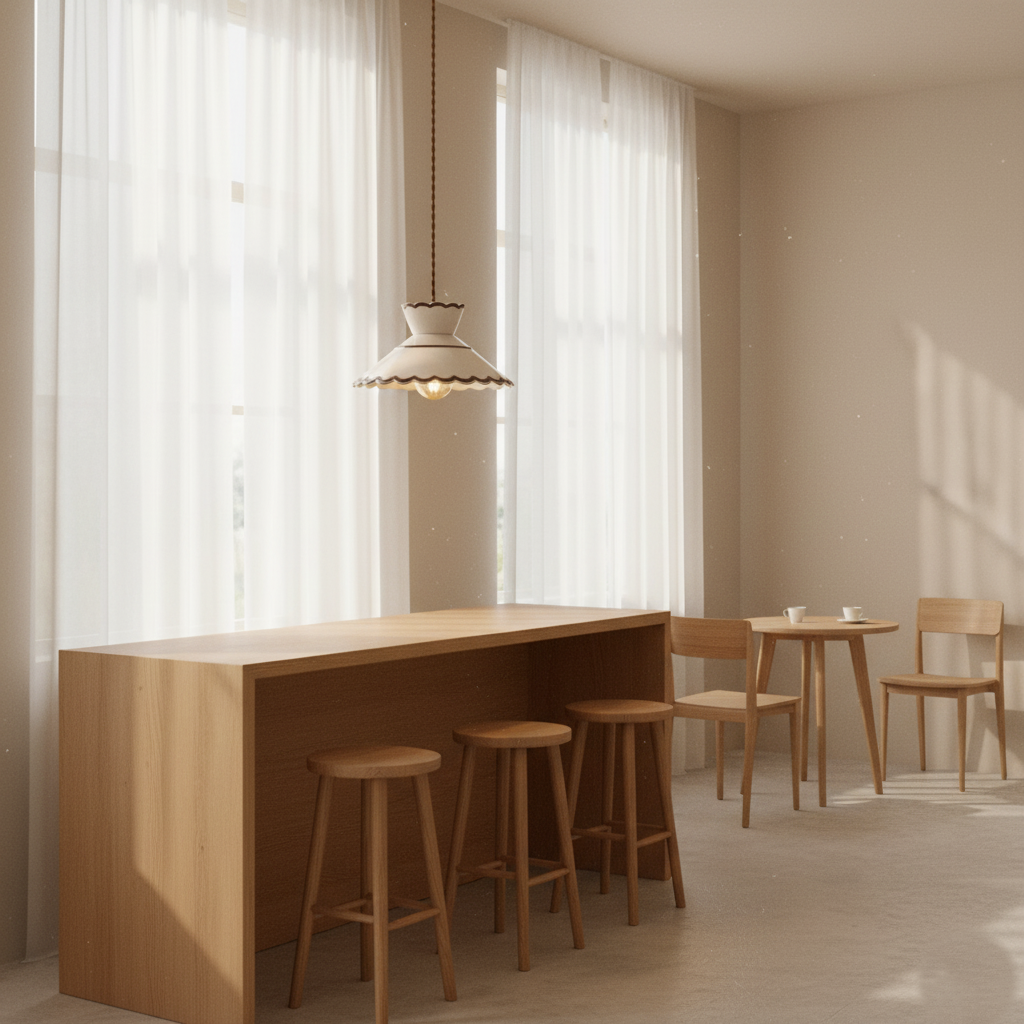 Pendelleuchte im Landhausstil mit Muschelrand | Ormexis