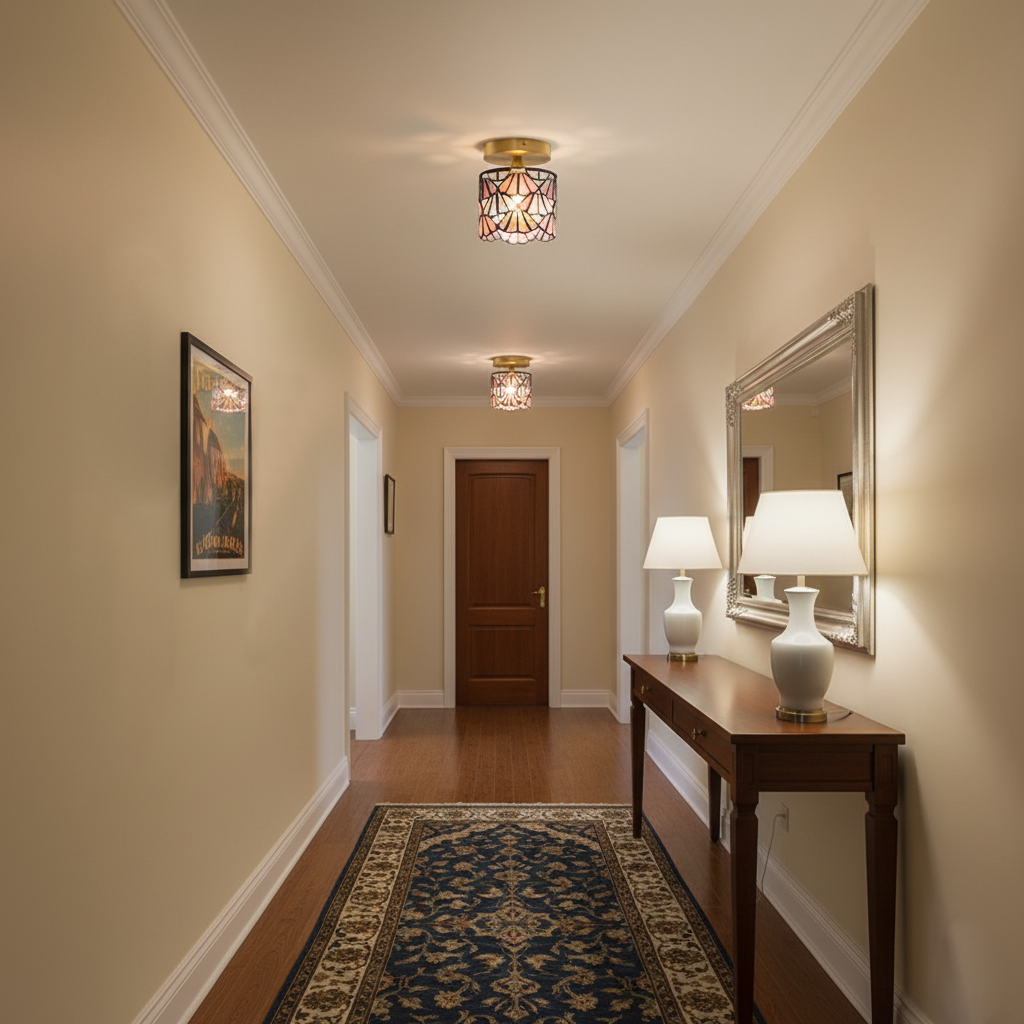 Vintage Mosaic Glass Flush Mount | Ormexis