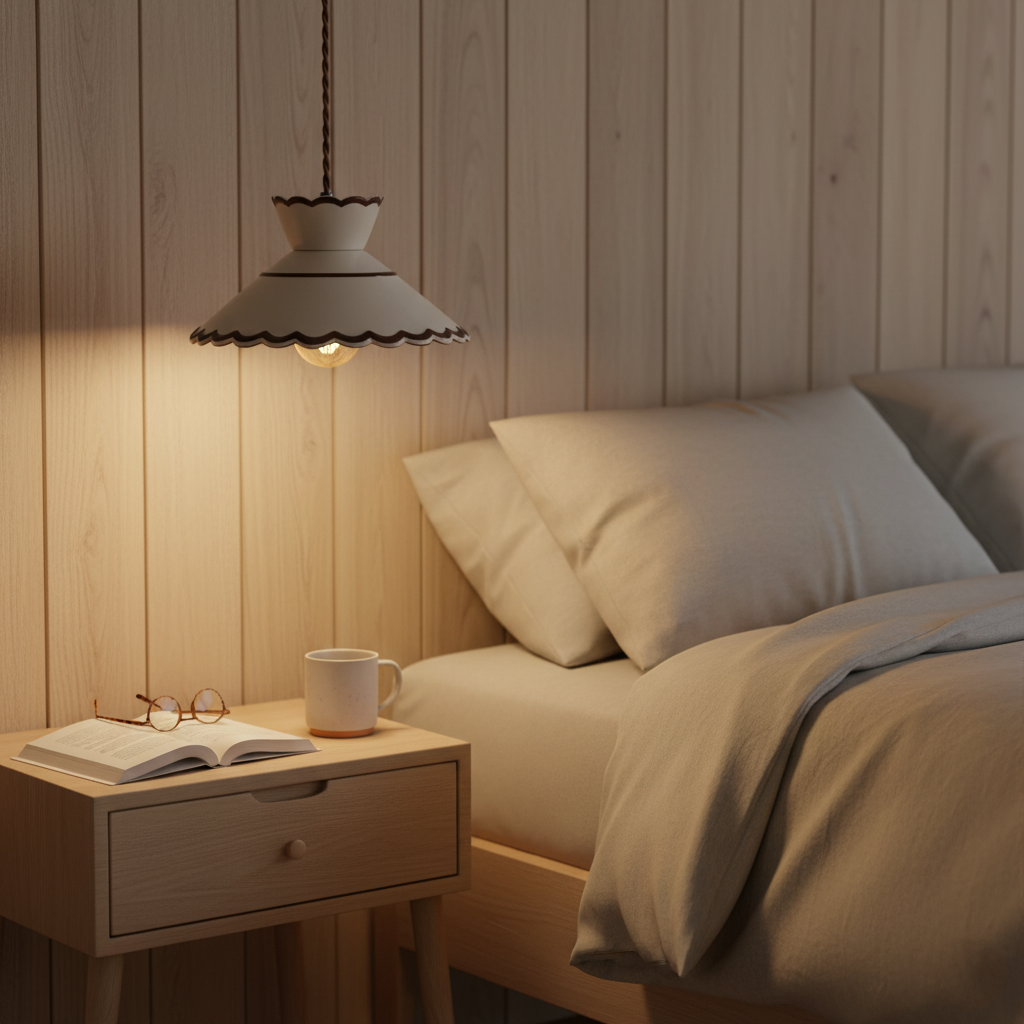 Pendelleuchte im Landhausstil mit Muschelrand | Ormexis