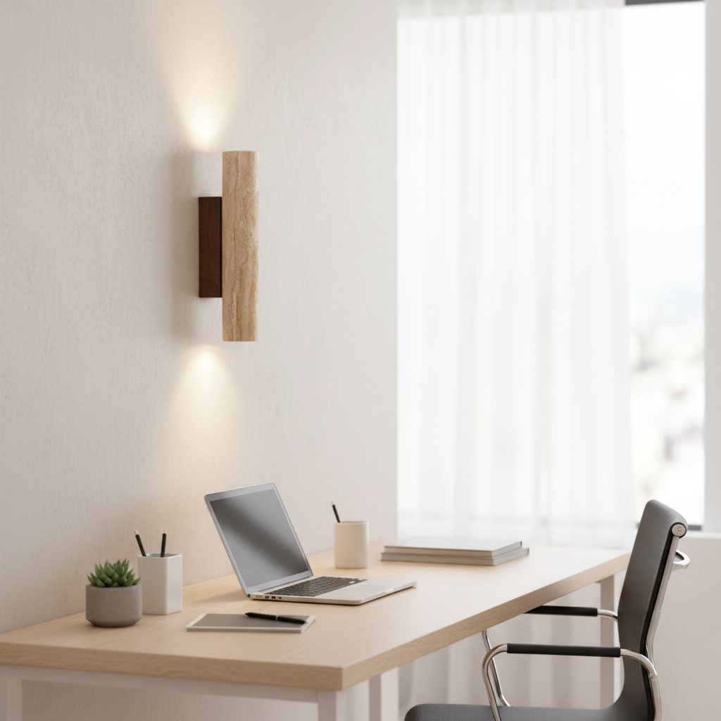 Travertine Cylinder Wall Sconce | Ormexis
