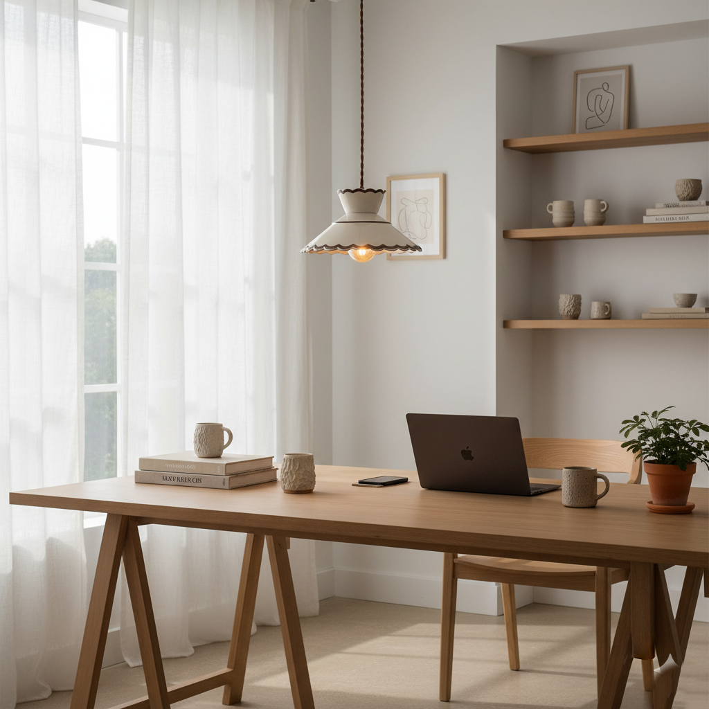 Pendelleuchte im Landhausstil mit Muschelrand | Ormexis