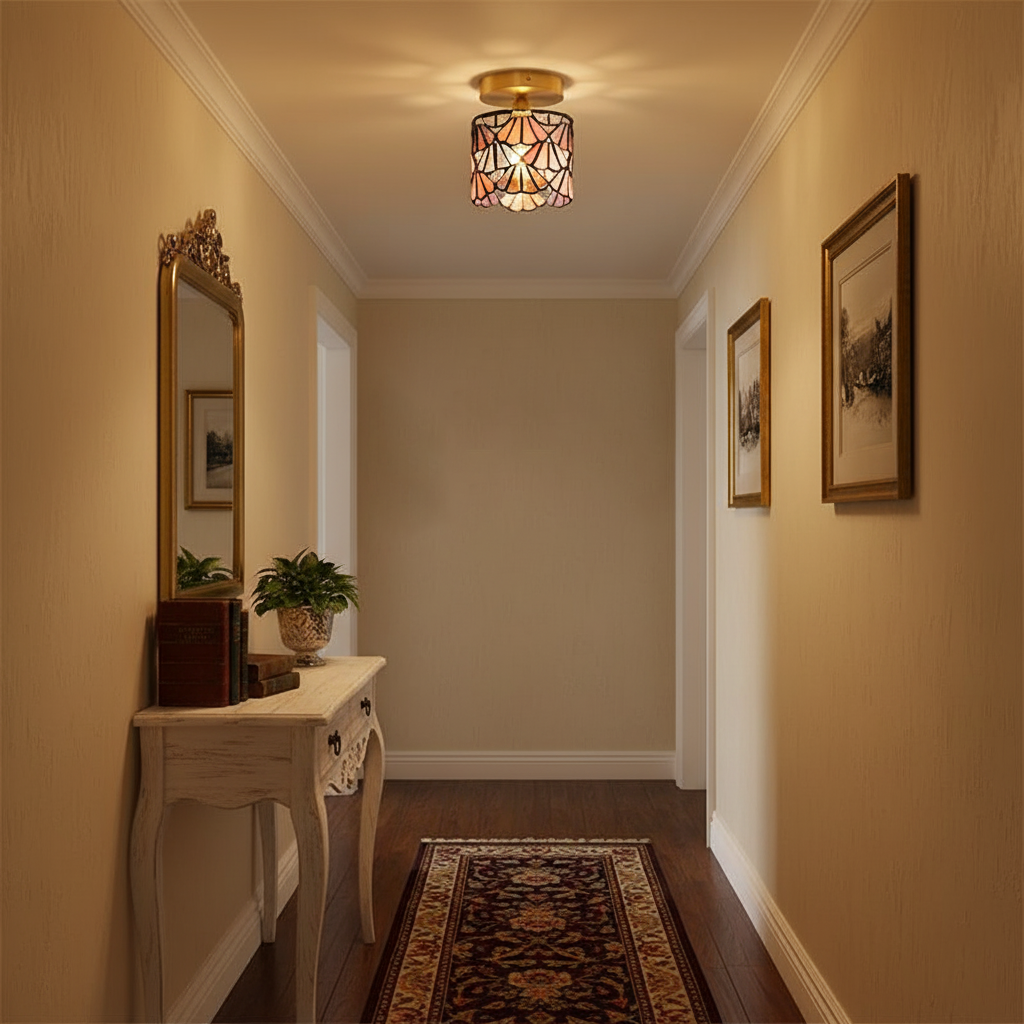 Vintage Mosaic Glass Flush Mount | Ormexis