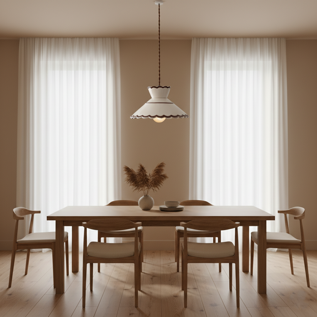 Pendelleuchte im Landhausstil mit Muschelrand | Ormexis