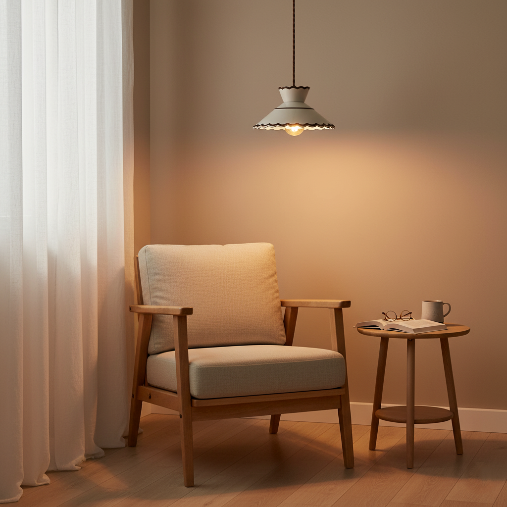 Pendelleuchte im Landhausstil mit Muschelrand | Ormexis