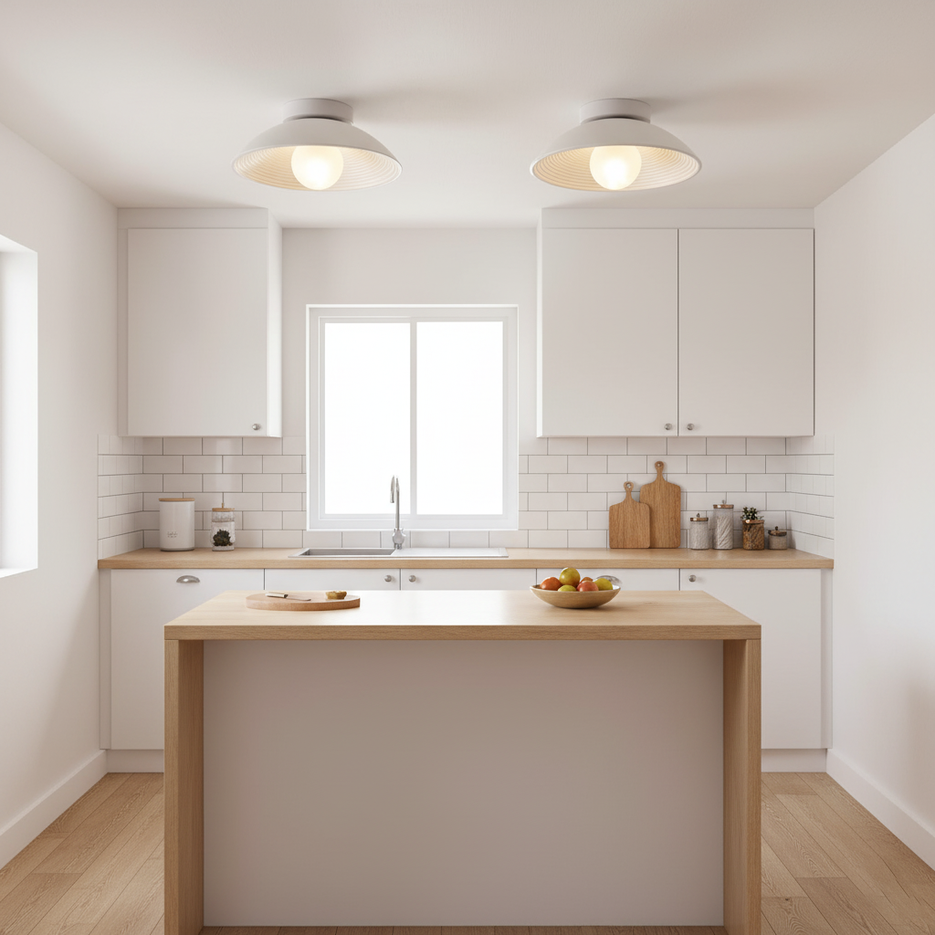 Circular Wooden Flush Mount Light | Ormexis
