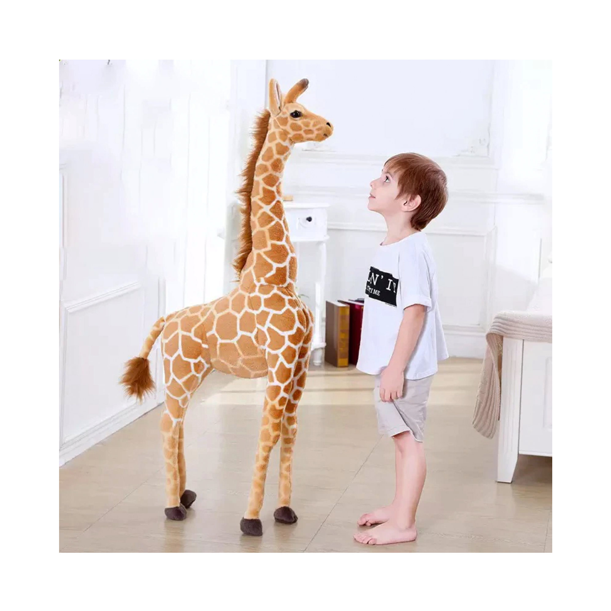 Peluche girafe surdimensionnée pour câlins chaleureux et moments de jeu