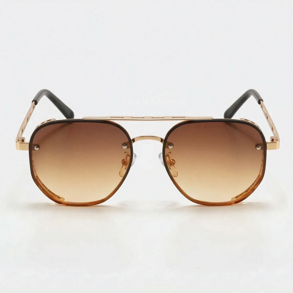Geometric Aviator Sunglasses -  Driving In Sunlight - Ormexis