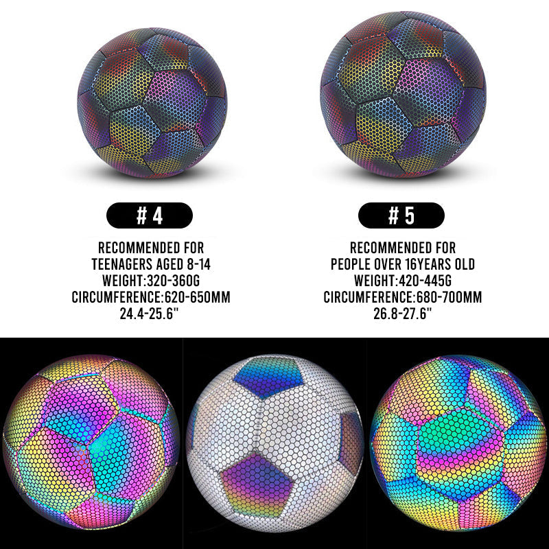 Bola de Futebol GlowSphere Reflectora com Aparência Holográfica para Fotos