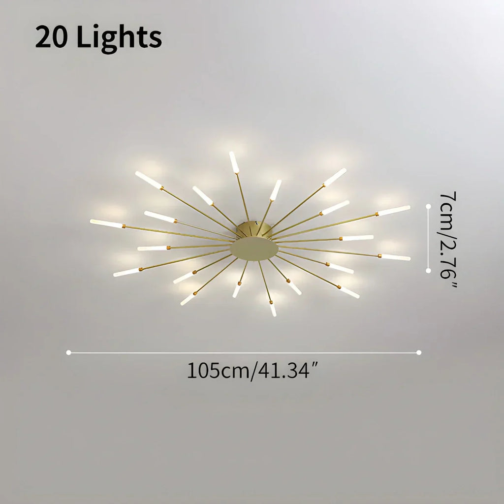 Fyrverkeri-inspirert stjerneburst taklampe for moderne hjem