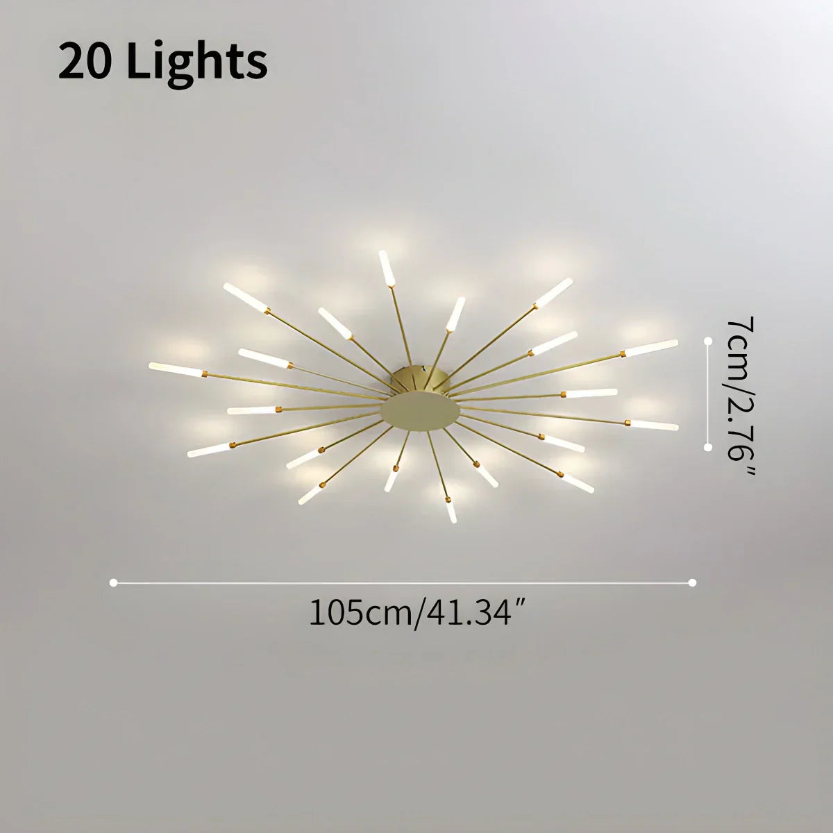 Fyrverkeri-inspirert stjerneburst taklampe for moderne hjem