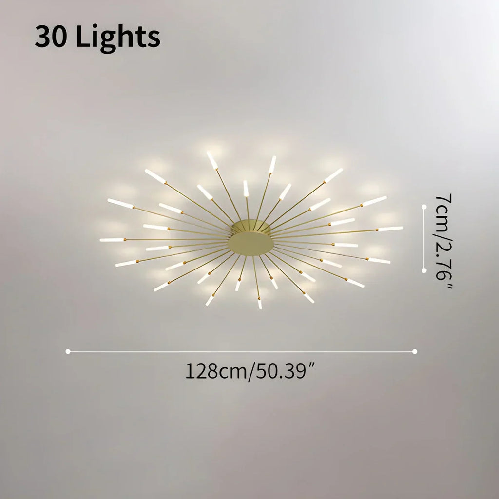 Fyrverkeri-inspirert stjerneburst taklampe for moderne hjem