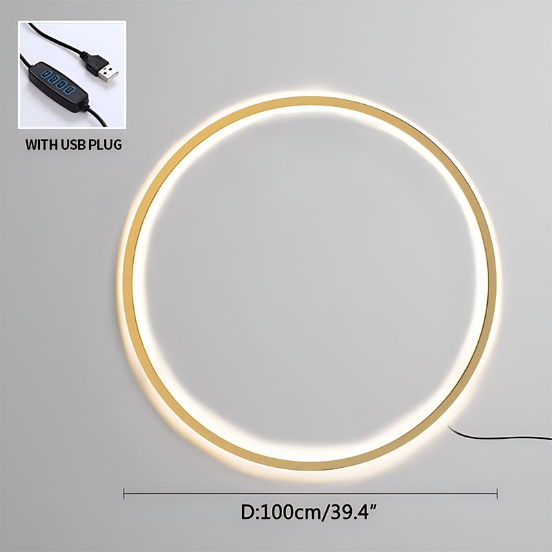 Circular LED Wall Light With Round Ring Design For Living Room